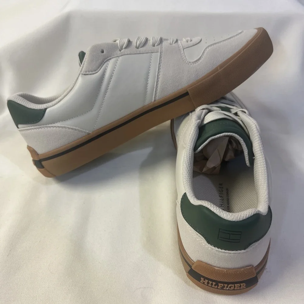 Tommy Hilfiger TMRENCHAL-C Beige/Green Gum Sole Lace-Up Sneakers Men 9